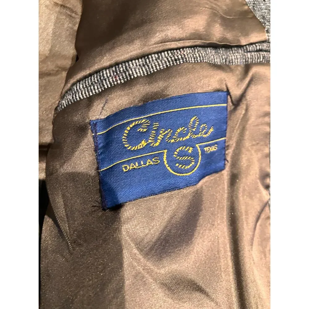CIRCLE S‎ 42L Gray Brown Blazer WESTERN Men's SPORTS COAT Elbow Patch TWO BUTTON